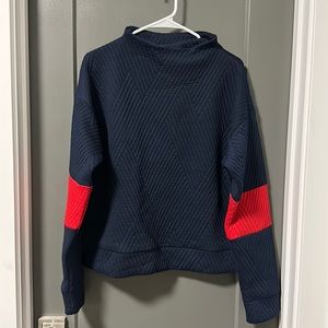Navy and red GapFit funnel neck pullover